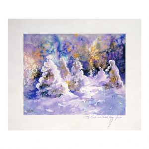 screen printed winter painting